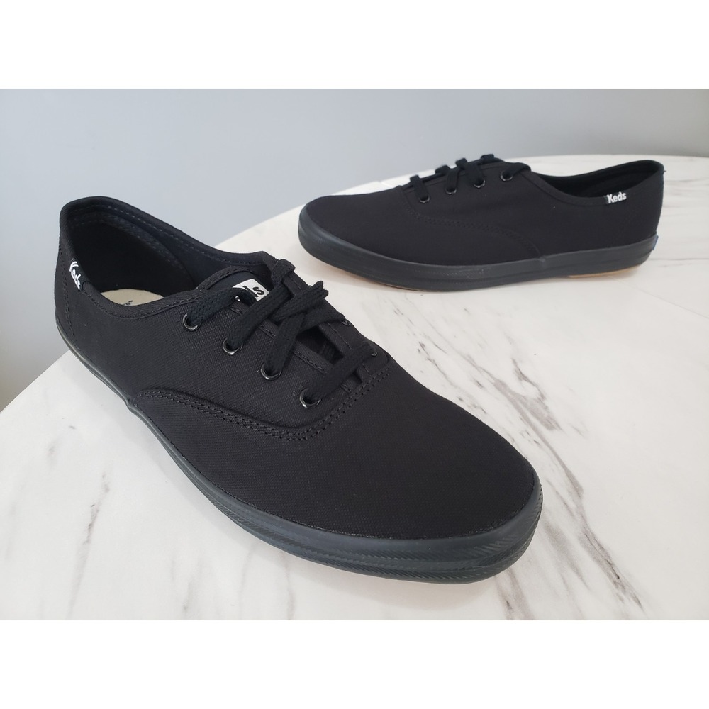 NEW SZ 11 Keds Champion Sneaker OC Black organic SOLID black canvas womens - Picture 2 of 6